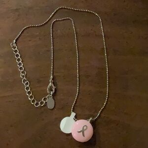 Pink Ribbon Pendant Necklace